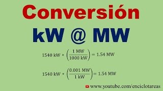 Convertir de Kilowatt a Megawatt kW a MW [upl. by Dodd]