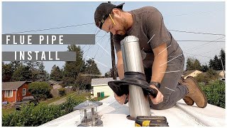 Installing Stove Flue Pipe and Roof Exit Kit   Cubic Mini Install Part 3 [upl. by Gilletta719]