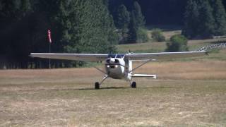 Cessna 185 Skywagon Landing at Moose Creek ID [upl. by Caton785]