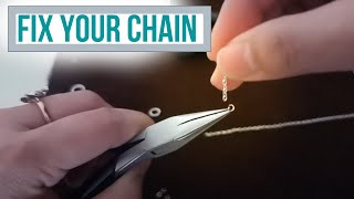 How to FIX a BROKEN CHAIN NECKLACE  DIY Jewellery Repair [upl. by Latreshia]