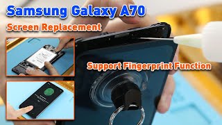 Samsung Galaxy A70 Broken Screen Replacement Fingerprint Function Work [upl. by Ojok]