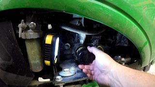 Deere 1025R 50hr200hr Engine Oil  Filter Change [upl. by Agnew841]