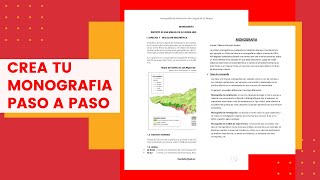 COMO HACER UNA MONOGRAFIA DESDE CERO [upl. by Elisabetta]