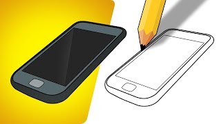 How to Draw Mobile Phone  Step by Step [upl. by Alpert272]