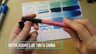 Tipos de Rotuladores Comparando marcas Copic Finecolour Tombow Koi Faber Castell [upl. by Dorena]