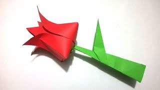 Tulipán de Papel  Origami Tulip [upl. by Mariya205]