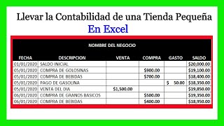 Cómo Llevar la Contabilidad de una Tienda Pequeña en Excel [upl. by Farlee]