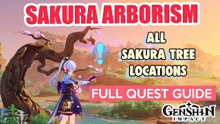 How to ALL 5 THUNDER SAKURA TREE LOCATIONS Sakura Arborism FULL QUEST GUIDE  Genshin Impact [upl. by Mathia]