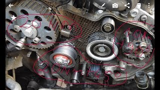 TIMING BELT REPLACEMENT VW 20 Tdi Golf EOS SHARAN TIGUAN  English SUBTITLES [upl. by Parent809]