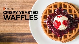 Crispy Yeasted Waffles Recipe [upl. by Nolitta30]