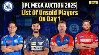 IPL Auction 2025 List Of Unsold Players From Day 1 Of The IPL Mega Auction 2025  David Warner [upl. by Antony]