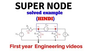 Nodel analysis of Super node  BEE in Hindi [upl. by Shaffert]