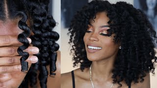 FLEXI ROD TUTORIAL ON DRYSTRETCHED NATURAL HAIR  Slim Reshae [upl. by Nus]