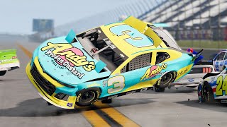 NASCAR Rollover Crashes 3  BeamNG Drive [upl. by Aratnahs]