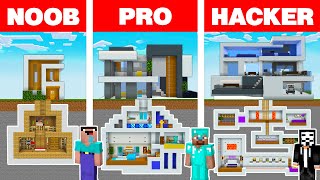 Minecraft NOOB vs PRO vs HACKER MODERN UNDERGROUND HOUSE BUILD CHALLENGE in Minecraft Animation [upl. by Kcirdle181]