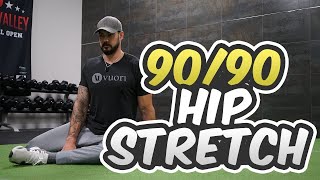 How to Perform a 9090 Hip Stretch HIP FLEXOR STRETCH [upl. by Euqirdor]