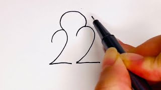 How to Draw Bird from Numbers 22 Very Easy [upl. by Aural472]