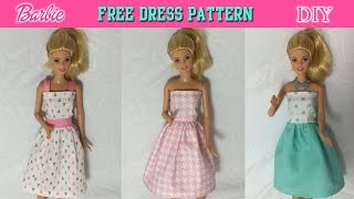 DIY Tutorial How to make Barbie Doll Dress Free Pattern [upl. by Jonah829]