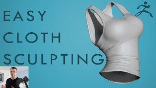 How to SCULPT CLOTH the EASY WAY  Zbrush Tutorial [upl. by Aiyram]