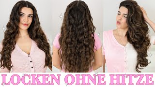 3 LOCKEN OHNE HITZE METHODEN 🌸 ÜBER NACHT 🌸 BEACH WAVES NATURLOCKEN LOCKENSTAB CURLS  KINDOFROSY [upl. by Waligore134]