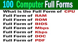 100 Most Commonly used Computer Full Form Computer Full Form Abbreviations full form [upl. by Kal888]