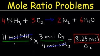 Stoichiometry Mole to Mole Conversions  Molar Ratio Practice Problems [upl. by Irrab401]