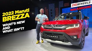 Maruti Suzuki Brezza 2022 Facelift Walkaround Review  ZigWheelscom [upl. by Ochs383]