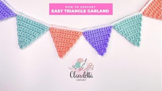 CROCHET Easy Triangle Garland Beginner [upl. by Annmarie]