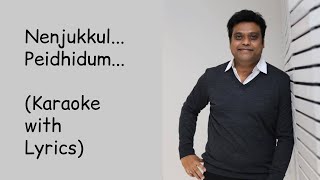 Nenjukkul Peidhidum  Karaoke  With Lyrics  Varanam Ayiram  Harris Jayaraj  HighQuality  Surya [upl. by Eelnodnarb]