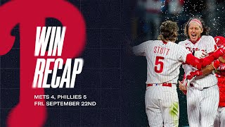 Mets vs Phillies Highlights 92223 [upl. by Rillis]