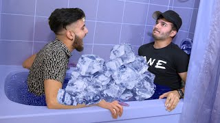 FREEZING ICE BATH CHALLENGE [upl. by Alleuqahs]