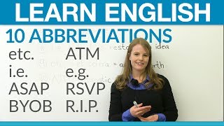 Learn English 10 abbreviations you should know [upl. by Giralda657]