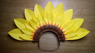 DIY FLOWER HEADDRESS SUNFLOWER FESTIVAL HEADPIECE [upl. by Tibbetts]