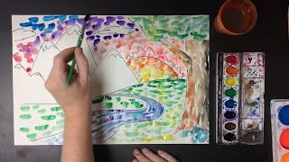 Elementary Art Project  Impressionist Landscape [upl. by Lyle]