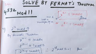 Fermats Theorem Numerical examples  Important for exams [upl. by Eniamaj]