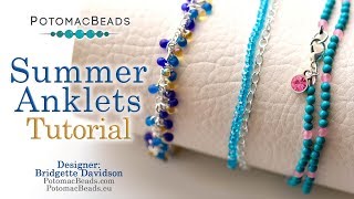 Summer Anklets  DIY Jewelry Making Tutorial by PotomacBeads [upl. by Ioj]