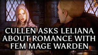 Dragon Age Inquisition  Cullen asks Leliana about her romance with fem mage Warden [upl. by Harrie]