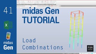 MidasGen Tutorial 41 ITA  Load Combinations [upl. by Murdoch]