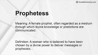 Prophetess Meaning [upl. by Oelgnaed442]