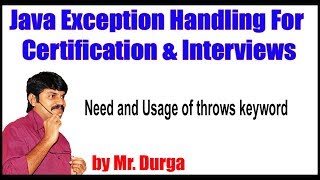 Java Exception Handling  Need and Usage of throws keyword  by Durga Sir [upl. by Seif]