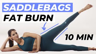 10 MIN SADDLE AREAS WORKOUT  BEST Saddlebags amp Outer Thighs Workout to SLIM DOWN  no equipment [upl. by Annuahs996]