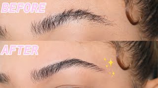 HOW TO GROOM  SHAPE EYEBROWS YOURSELF AT HOME EASY  jasmeannnn [upl. by Ddene]