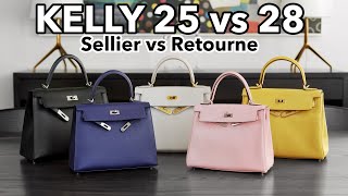 HERMES KELLY 25 VS 28  Sellier vs Retourne  In Depth Comparison amp Review  Mel in Melbourne [upl. by Alva]