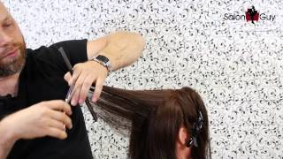 Haircut Tutorial  How to Cut Layers  TheSalonGuy [upl. by Etnuaed]