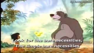 The jungle book  Bare necessities Overtones  Karaoke lyrics [upl. by Ahsinat97]