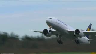 Pilotseyetv  Lufthansa Cargo Boeing 777  Departure from Seattle [upl. by Edd781]