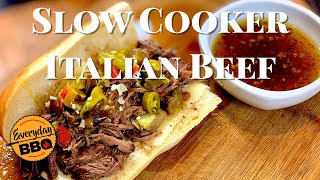 Italian Beef Sandwich Recipe  Slow Cooker  Best Homemade Italian Beef  Everyday BBQ [upl. by Coit]