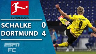 Erling Haaland scores a WONDER GOAL in Borussia Dortmunds win vs Schalke  ESPN FC Highlights [upl. by Chastity]