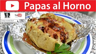 PAPAS AL HORNO  Vicky Receta Facil [upl. by Ycak176]