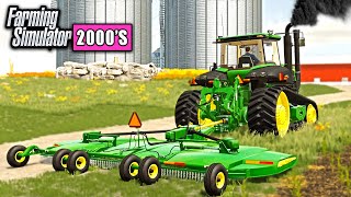 MOWING THE FARM WITH 600HP TRACTOR BUSH HOG MOWER  FARMING SIMULATOR 2000S [upl. by Akemrej]